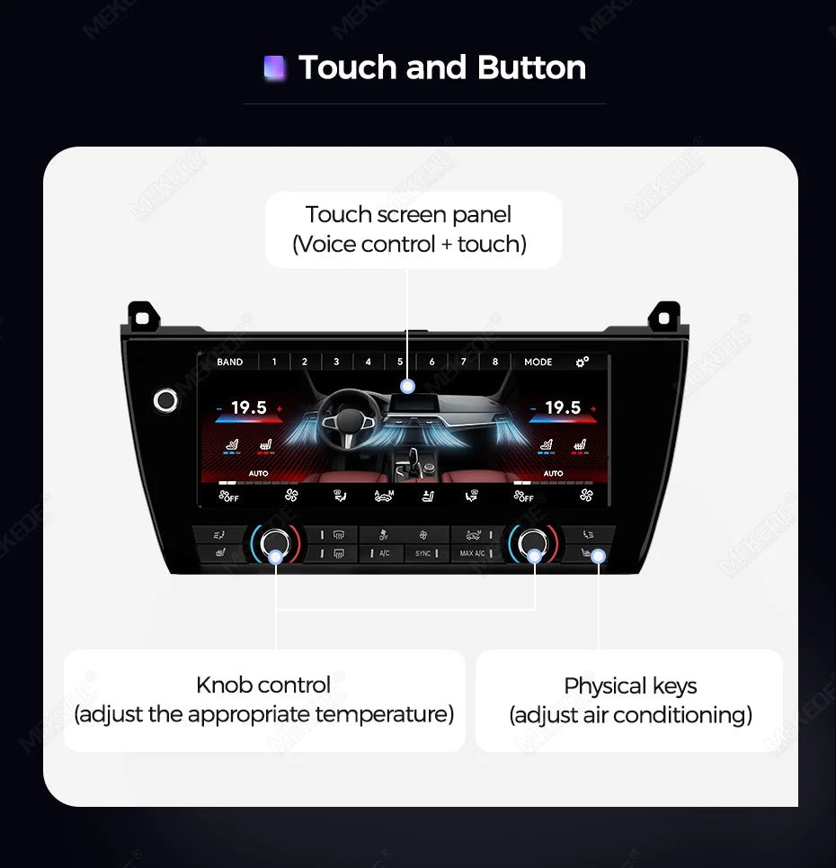 MEKEDE EU Warehouse IPS Touch LCD Climate Control Panel Replacement 10.25 inch Air Conditioning Screen For BMW 5 Series F10 F11 2011-2017 1920*720 HD LCD Digital Display Climate Control Touch AC Board