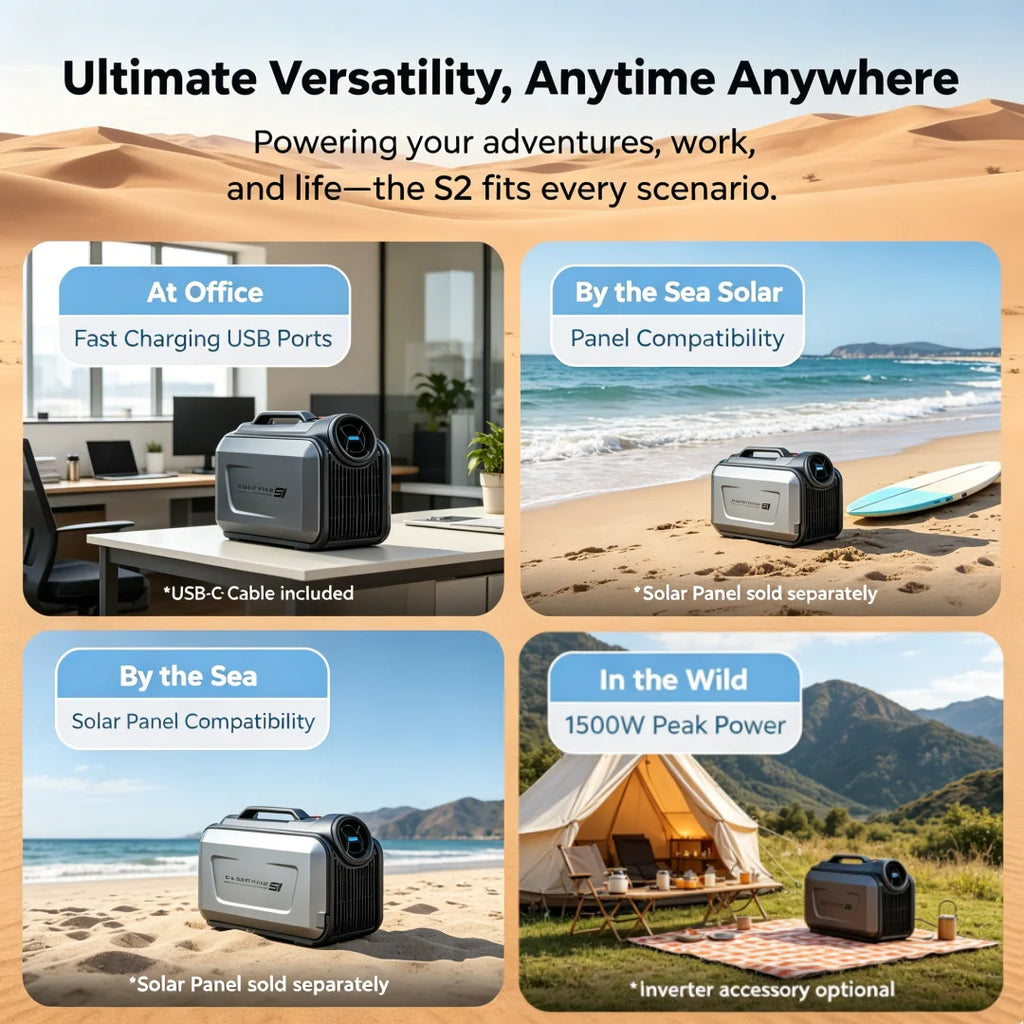 Cybertake S2 Pro Portable Air Conditioner 5100 BTU Cooling & 6100 BTU Heating 2.9 EER A Energy Class Quiet AC Unit with 4 Modes, IPX4 Water-Resistant for Camping, RV, Tent, Home & Outdoor Use